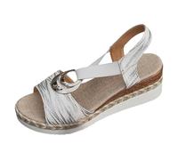 DFSDJEUW arch fit sandals Sandals for Women uk Wedge Wide Fit Adjustable Ankle Strappy Open Toe Chunky Beach Summer Shoes Casual Platform Orthopedic my+orders placed by me recently White 6