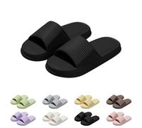 DFSDJEUW beach shoes women Cloud Sliders for Women and Men Super Soft Shower Quick Drying Flip Flops Non-Slip Sandals Summer Beach Pool Pillow Slippers sliders mens Black 6