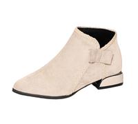 DFSDJEUW calf boots women Ankle Boots Women New Korean Fashion Toe Side Zip Thick Heel Fashion Casual Large Size Women's Deep Mouth Suede Wide Fit Shoes wide calf cowboy for White 7
