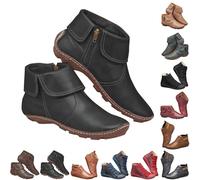 DFSDJEUW cowboy boots for women Ankle Boots for Women uk Wide Fit Wedge Shoes Waterproof Side Zipper Cushion Walking Boot Comfortable Classic Non Slip Short Booties Arch Support Boot Black 5.5