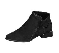 DFSDJEUW cowboy boots womens Ankle Boots Women New Korean Fashion Toe Side Zip Thick Heel Fashion Casual Large Size Women's Deep Mouth Suede Wide Fit Shoes wellington women Black 7