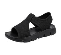 DFSDJEUW deal.of the day today sale Walking Sandals for Women uk Orthopedic Washable Slingback Slide Sport Arch Support Summer Thick Bottom Fish Mouth Comfy Knit black ladies sandals Black 4