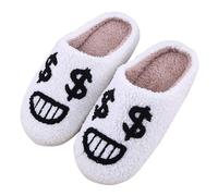 DFSDJEUW Halloween Slippers for Women Men Ghost Cute Comfy Memory Foam Slip-On Shoes, Fuzzy Spooky Indoor Non-slip Bedroom Slipper Wide Fit Swollen Feet House Slides ladies slippers size 7 uk White 7