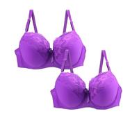 DFSDJEUW Items Women 2 Pack Bras for Women Plus Size Push Up Underwire Comfort Wireless Seamless Multipack Bralette Sexy Padded Lace Bra Soft Non Padded Bras for Women Sky Blue 42C