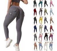DFSDJEUW Labor+Day+Sales+Deals High Waisted Leggings with Pockets for Women Leggings Buttery Soft Non See Through Yoga Plus Size Seamless Clearance Items My Account Sales Cancel+My+Order Grey L