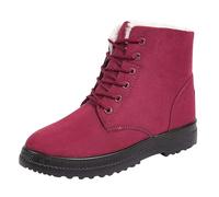 DFSDJEUW ladies ankle boots Lightweight Work Boots Womens Mens Winter Wide Fit Snow Boot Waterproof Non-Slip Hiking Shoes Warm Fur Lined Wedge Ankle Booties Comfortable Low Heel Waking Boot Red 8
