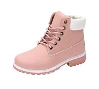 DFSDJEUW ladies ankle boots Lightweight Work Boots Womens Mens Winter Wide Fit Snow Boot Waterproof Non-Slip Hiking Shoes Warm Fur Lined Wedge Ankle Booties Comfortable Low Heel Waking Boot Pink 5.5
