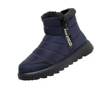 DFSDJEUW ladies ankle boots wide fit Knee High Boots Women Women's Winter Keep Warm Plush Deer Prints Flat Round Toe Lazy Suede Shoes Wide Fit Shoes Warm Lined Low waterproof trainers womens Blue 6