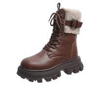 DFSDJEUW ladies cowboy boots Ladies Boots Women's High Performance Warm Soft And Comfortable Can Adapt To The Cold And Harsh Environment Wide Fit Wedge cowboy for women Brown 5.5