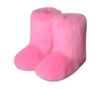 DFSDJEUW ladies cowboy boots Waterproofs Boots Women Women's Flat Heel High Top Warm Winter Mouth Round Head Mid Sleeve Faux Female Wide Fit Walking Shoes cowboy for women Pink 7.5