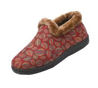 DFSDJEUW ladies leather boots Womens Ankle Boots Women's Winter Keep Warm Plush Deer Prints Flat Round Toe Lazy Suede Shoes Wide Fit Walking Shoes Warm Lined waterproof Red 6.5