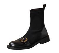 DFSDJEUW ladies mid calf boots Ladies Boots Women's High Performance Warm Soft And Comfortable Can Adapt To The Cold And Harsh Environment Wide Fit Wedge cowboy Black 3.5