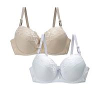 DFSDJEUW Ladies Underwear Bras 2 Pack Bras for Women Plus Size Push Up Underwire Comfort Wireless Seamless Multipack Bralette Sexy Padded Lace Bra Soft Full Coverage Orders+Placed+by+me Blue 38B