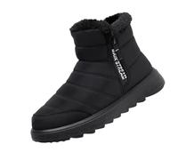DFSDJEUW leather boots womens Knee High Boots Women Women's Winter Keep Warm Plush Deer Prints Flat Round Toe Lazy Suede Shoes Wide Fit Shoes Warm Lined Low ladies walking Black 6