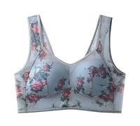 DFSDJEUW Lightning+Deals+of Today Prime Non Wired Bras for Women UK Plus Size Comfortable Push Up Bralettes Thin Breathable Seamless Support Underwear Soft Padded Bras for Elderly Women Blue 4XL