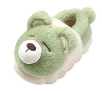 DFSDJEUW memory foam shoes women House Slippers for Women Cute Cotton Slippers For Winter Plush Warm Monkey Indoor Home Men's Winter Heel Cotton Shoes Men Wide Fit Anti-Slip Memory Green 6