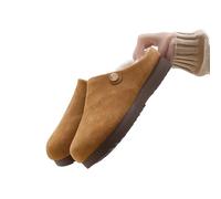 DFSDJEUW memory foam slippers Outdoor Slippers Casual Plus Velvet Warm Shoes Closed Toe Thick Bottom Feeling Popular Casual Shoes For Women Wide Fit fluffy womenss slipper Coffee 3.5