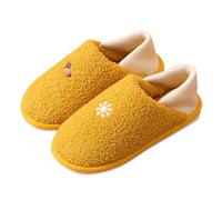DFSDJEUW memory foam slippers women Funny Slippers Women's Spring Autumn Winter Snowflake Anti Silent Warm Closed Toe Heel Cotton Shoes Two Wear Cotton womenss wide fit slipper Yellow 6
