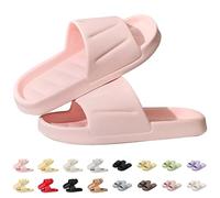 DFSDJEUW men sliders Womens Slippers Open Toe Shower Slipper Lightweight Non Slip Bathroom Cloud Slipper Soft Flip Flops Pool Beach Bathing Pillow Slide Quick Drying Indoor woman slippers Pink 6