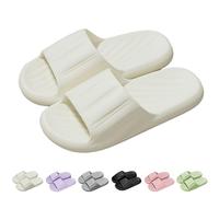 DFSDJEUW mens open toe slippers Unisex Slip On Slippers for Women Men Cloud Sliders Summer Non-Slip Light Weight Flat Slide Sandals Shower Sandal House beach shoes women size 6 White 6