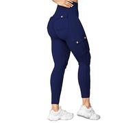 DFSDJEUW My .Orders Gym Leggings for Women with Pockets Seamless Yoga Pants Fashion Breathable Opaque Workout Tummy Control Sports Tights Casual Sport Leggings for Women UK Blue M