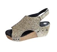 DFSDJEUW my+orders placed by me recently Wedge Sandals for Women Wide Fit Orthopedic Sliders Casaul Open Toe Arch Support Slip On Platform Slippers Comfortable Non Slip womens sandals size 5 Silver 5