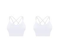 DFSDJEUW My Recent Orders 2 Pack Sports Bras Women High Impact Non Wired Push Up Sport Bras Wireless Seamless Running Bras Gym Top Spaghetti Strap Breast Christmas Deals Day White 3XL