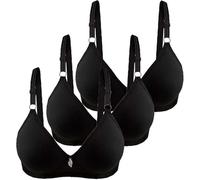DFSDJEUW Offers of The Day for Women 3 Pack Bras for Women Soft Wireless Solid Color Underwear Adjustable Breathable Non Wired Support Bras Seamless Comfortable Anti Women's Sports Bras Black1 XXL