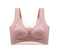 DFSDJEUW Order Placed me 2025 Non Wired Bras for Women UK Plus Size Comfortable Push Up Bralettes Thin Breathable Seamless Support Underwear Soft Padded Bralette Padded Pink 6XL