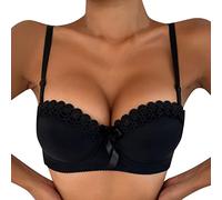 DFSDJEUW Outlet Clearance UK Soft Bras for Women UK Women's Sexy Lace Removable Bras Sexy Underwear Women Comfort Up Young Girl Bra Comfort Everyday Bras Plus Size Bras for Women UK Black
