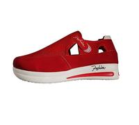 DFSDJEUW prime.day deals today 2025 Walking Sandals Womens Open Toe Walking Shoes Lightweight Arch Support Summer Comfortable Casual Flat/chunky Footwear slip on sandals for women uk Red 6