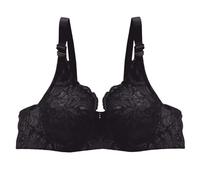 DFSDJEUW Push up Strapless Bra Padded Womens Push Up Everyday Bras Comfortable Wireless Bralettes UK Soft Full-Coverage Lace Bra Non Wired Thin Breathable Seamless Orders Placed by me 2025 Black 44