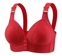 DFSDJEUW Returned+Items+for+Sale Front Fastening Bras for Women UK Plus Size Non Wired Full Support Soft Lingerie Push Up Comfortable Wireless Seamless Coverage Cotton Racer Back Bra Clip Red 38