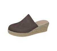 DFSDJEUW sale.clearance women Women's Mule Sandals UK Closed Toe Espadrilles Wedges Platform Sliders Comfortable Slip on Backless Orthopedic Slippers wide fit sandals for women Khaki 3.5