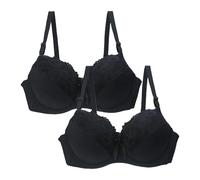 DFSDJEUW Sale Items 2 Pack Bras for Women Plus Size Push Up Underwire Comfort Wireless Seamless Multipack Bralette Sexy Padded Lace Bosom Soft Full Coverage Bras with Wide Straps Hot Pink 40B