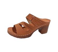 DFSDJEUW sale items Ladies Sandals Wide Fit uk Casual Open Toe Wedges Slip on Thick Cushion Slippers Summer Solid Color Orthotic Slides my+order placed today prime Brown 7.5