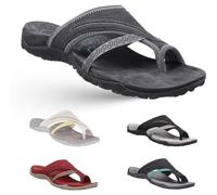 DFSDJEUW sales.clearance free+delivery Women's Slide Sandals Soft Cork Footbed Summer toe loop Comfort Arch Support Indoor Thick Bottom Bathroom Vacation Beach walking sandals womens size 5 Grey 5