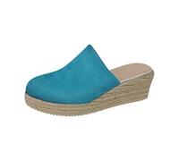 DFSDJEUW sandals for plantar fasciitis Women's Mule Sandals UK Closed Toe Espadrilles Wedges Platform Sliders Comfortable Slip on Backless Orthopedic Slippers 1p clearance.sale items Sky Blue 7.5