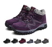 DFSDJEUW shoe boots for women uk Hiking Boots Women Waterproof Men Lightweight Lace up Ankle Booties Winter Warm Faux Fur Lined Walking Boot Non-Slip Mountain Trekking Shoes mens waterproof Purple 6
