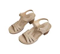 DFSDJEUW shoes clearance uk Wedge Sandals for women Summer Open Toe Ankle Strap slip on Orthopedic Shoes Fasciitis Comfortable Arch Support Wide Fit Cushion gifts for women under 10 pounds Khaki 4.5