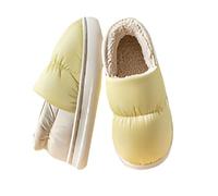 DFSDJEUW slider slippers women Travel Slippers Women Men Autumn Winter Warm Wrap Root Household Cotton Shoes Wide Fit Anti-Slip Orthopedic Shoes Comfy ladies arch support slipper Yellow 4