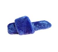 DFSDJEUW slip on slippers women Extra Wide Slippers for Women Comfortable Toe Furry Casual Color Women's Flat Fashion Women's slipper Wide Fit house slipper for womens Blue 4.5