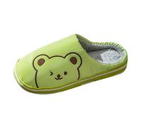 DFSDJEUW slippers for elderly women House Slippers 2022 Women's New Baotou Autumn Winter Use Indoor Non Cute Couples Warm Cotton Wide Fit cloud slipper womens Green 4.5
