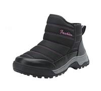 DFSDJEUW Snow Boots Women Wide Fit Wedge Shoes Waterproof Warm Faux Fur Lined Ankle Boot Comfortable Pull on Chunky Heel Long Booties Lightweight Non Slip Platform Snow Boots for Ski Walking Hiking