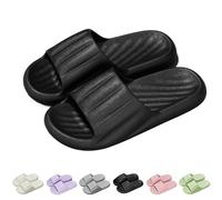 DFSDJEUW soft sole slippers Unisex Slip On Slippers for Women Men Cloud Sliders Summer Non-Slip Light Weight Flat Slide Sandals Shower Sandal House mens black sliders Black 6