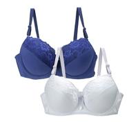 DFSDJEUW Todays Offers Special Deals Prime .Deals 2 Pack Bras for Women Plus Size Push Up Underwire Comfort Wireless Seamless Multipack Bralette Sexy Padded Lace Bras Plus Size Back Support Blue 40E