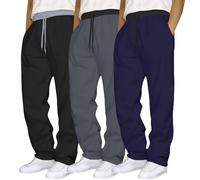 DFSDJEUW Track Suit Bottoms for Men UK 3 Pack Tracksuit Bottoms Men Sweatpants Walking Trousers Jogging Trousers Sports Casual Drawstring Running Pants Pockets Sweat Work Combat Dark Blue 3XL