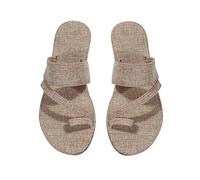 DFSDJEUW try before you buy womens shoes Chunky Sandals for Women Open Toe Walking Slides Lightweight Arch Support Summer Comfortable Casual Flat/chunky Footwear arch support shoes for women Beige 6