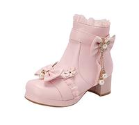 DFSDJEUW Walking Boots Women Foreign Trade Source Suede Spring Autumn Women's With Belt Buckle High Tube Thick Heel Shoes Waterproof Pull On Short Booties Wide Calf Cowgirl Boot Non Slip Combat Boots