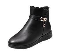 DFSDJEUW walking boots womens Boots for Women Uk Women's High Performance Warm Soft And Comfortable Can Adapt To The Cold And Harsh Environment Wide Fit waterproof work Black 4